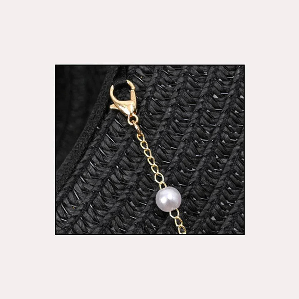 Pearl Embellished Panama Straw Sun Hat - Jewelry Store by Erik Rayo