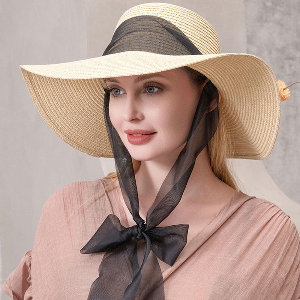 Mesh Ribbon Floppy Straw Sun Hat - Jewelry Store by Erik Rayo