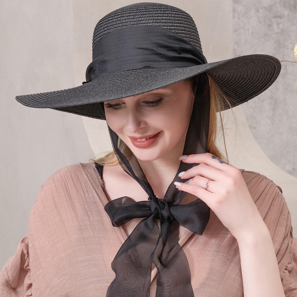 Mesh Ribbon Floppy Straw Sun Hat - Jewelry Store by Erik Rayo