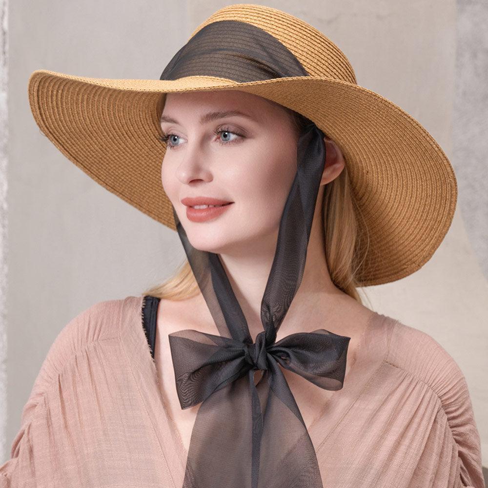 Mesh Ribbon Floppy Straw Sun Hat - Jewelry Store by Erik Rayo