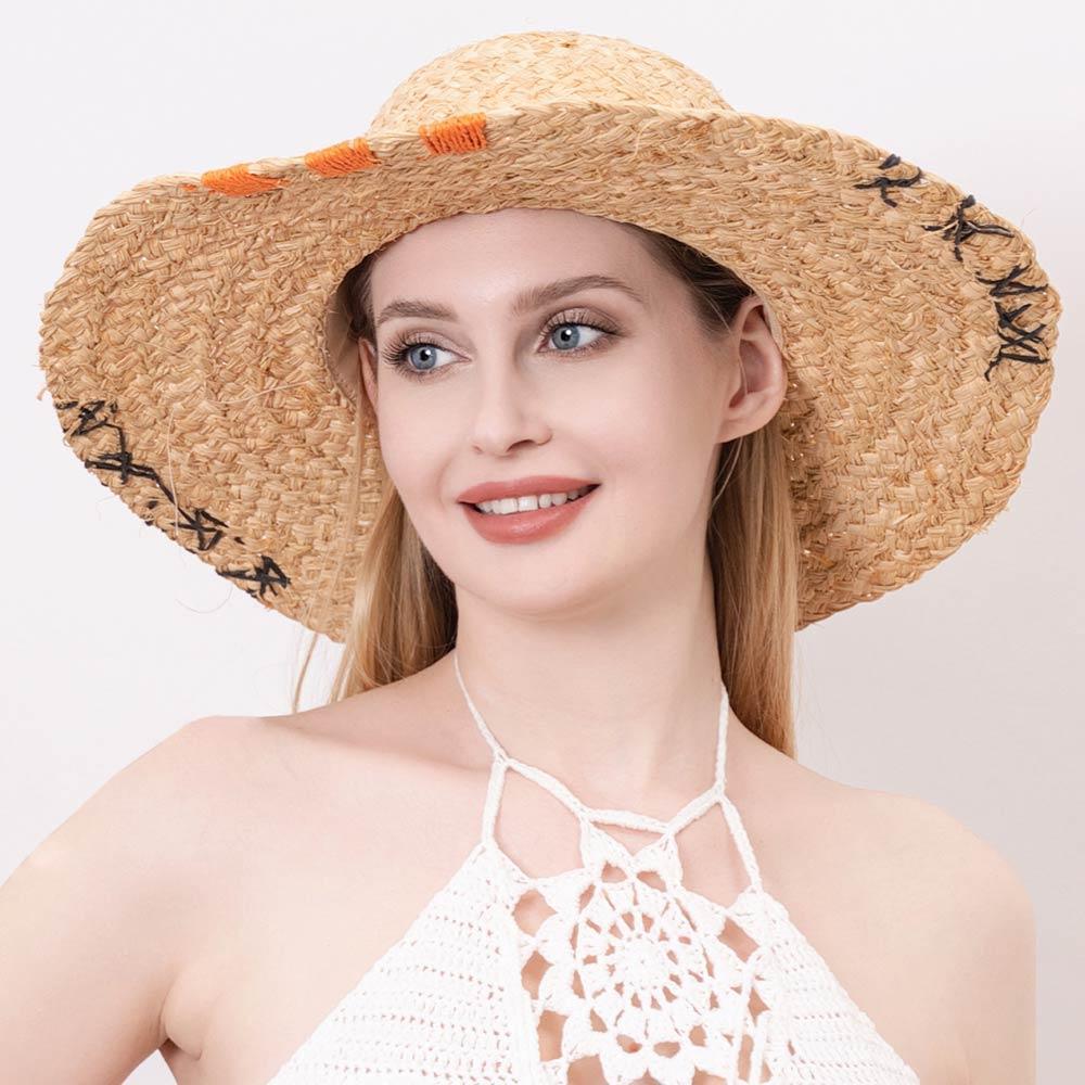 Color Edged Straw Floppy Sun Hat - Jewelry Store by Erik Rayo