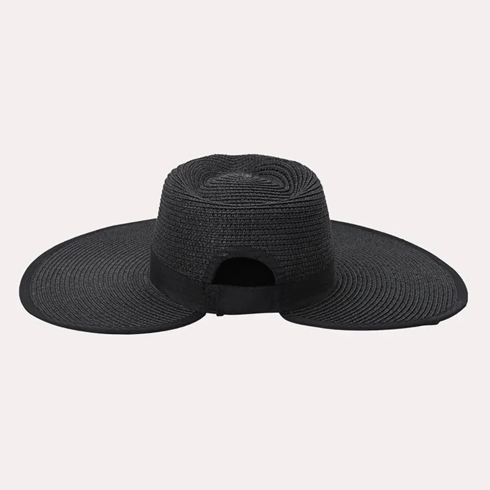 Black Band Trimmed Straw Sun Hat - Jewelry Store by Erik Rayo