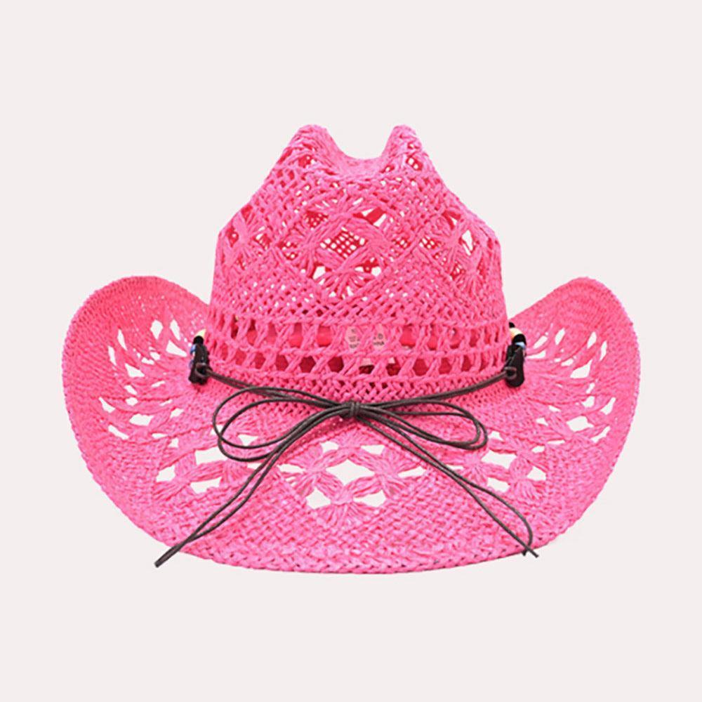 Natural Stone Wood Accented Straw Cowboy Sun Hat - Jewelry Store by Erik Rayo