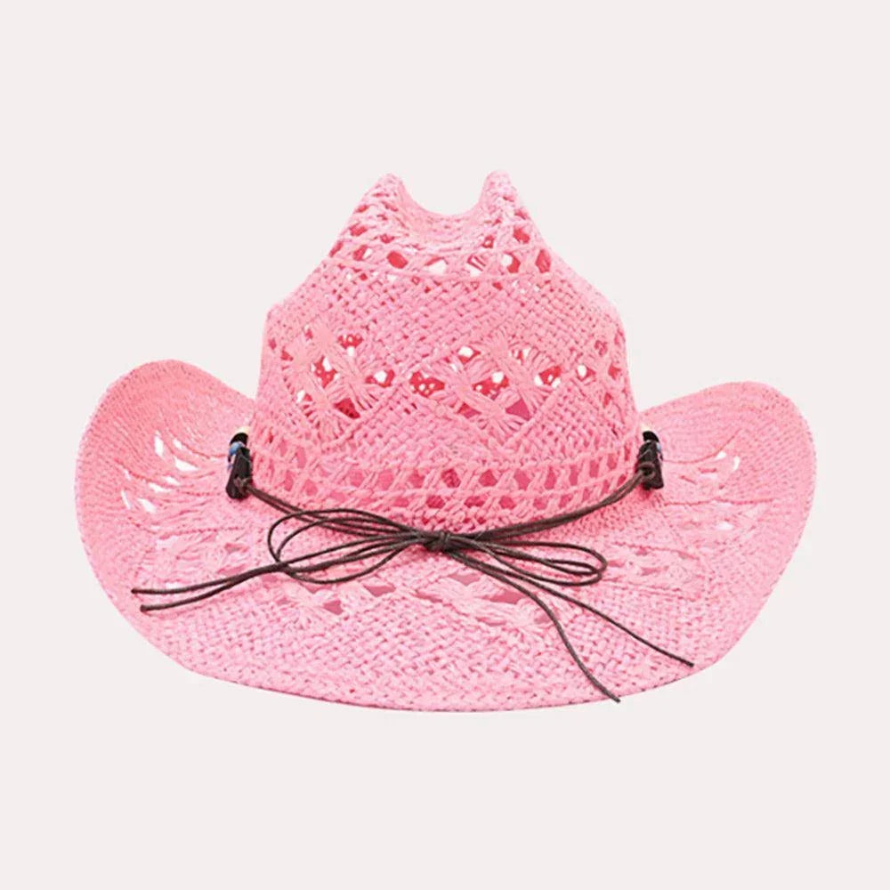 Natural Stone Wood Accented Straw Cowboy Sun Hat - Jewelry Store by Erik Rayo