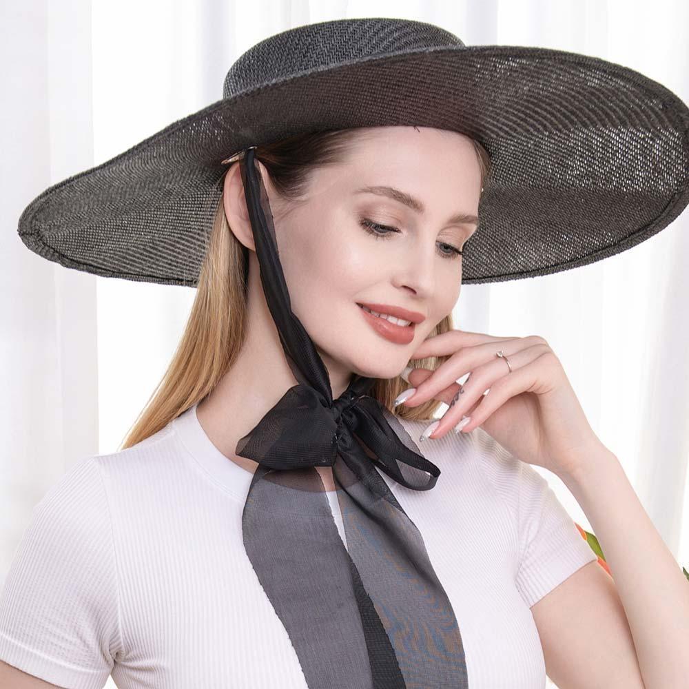 Mesh Ribbon Straw Floppy Sun Hat - Jewelry Store by Erik Rayo