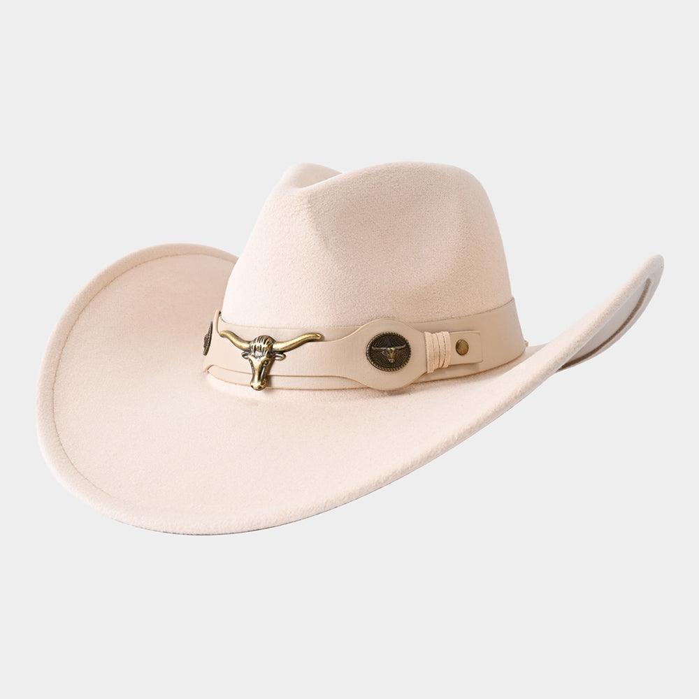 Steer Head Pointed Cowboy Fedora Panama Hat - Jewelry Store by Erik Rayo