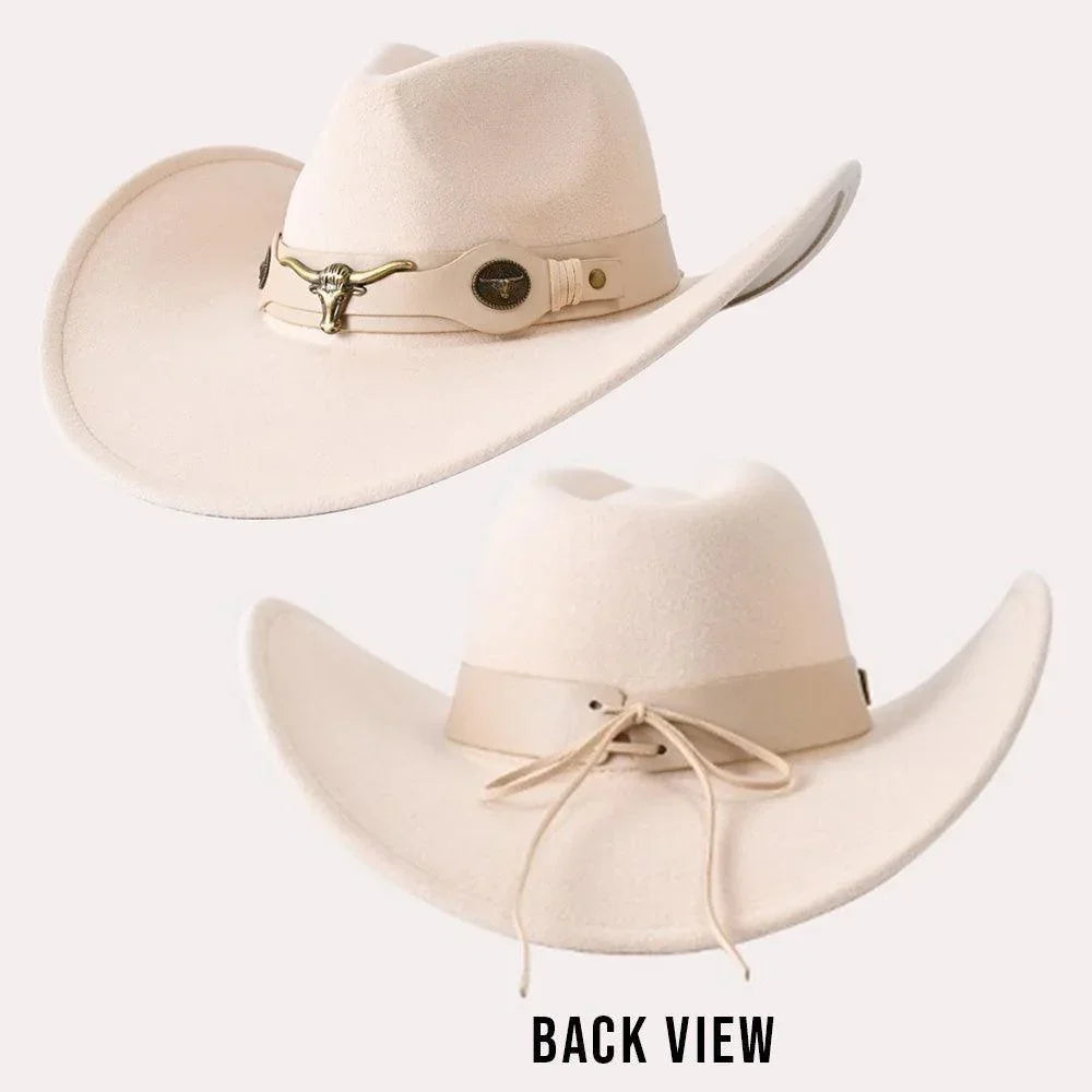 Steer Head Pointed Cowboy Fedora Panama Hat - Jewelry Store by Erik Rayo