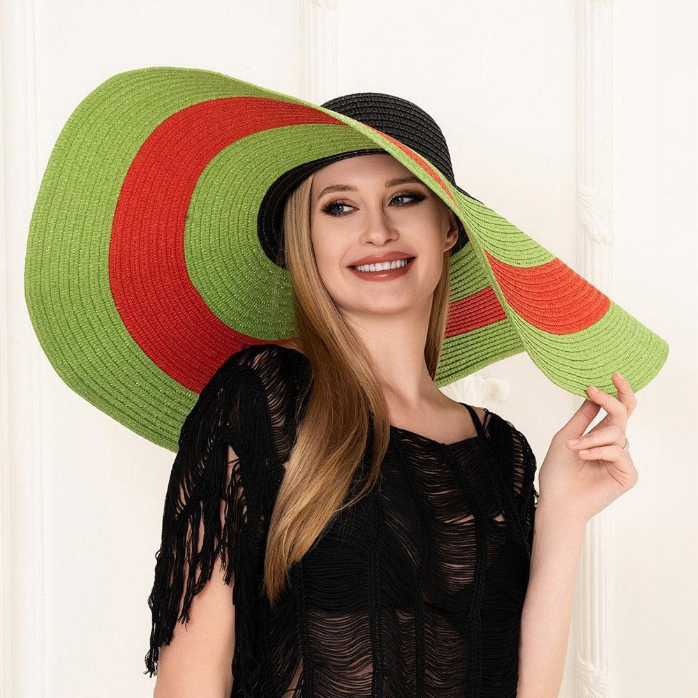 Wide Brim Color Block Floppy Sun Hat - Jewelry Store by Erik Rayo