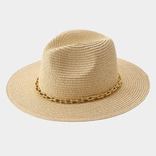 Load image into Gallery viewer, Hardware Chain Band Pointed Straw Hat
