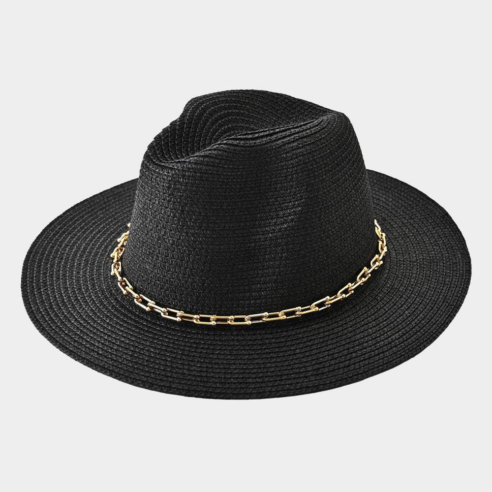 Hardware Chain Band Pointed Straw Hat - Jewelry Store by Erik Rayo