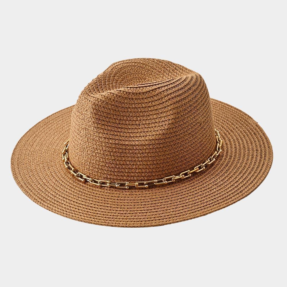 Hardware Chain Band Pointed Straw Hat - Jewelry Store by Erik Rayo