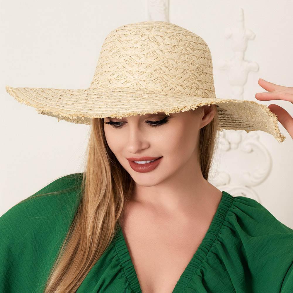 Frayed Edged Straw Sun Hat - Jewelry Store by Erik Rayo