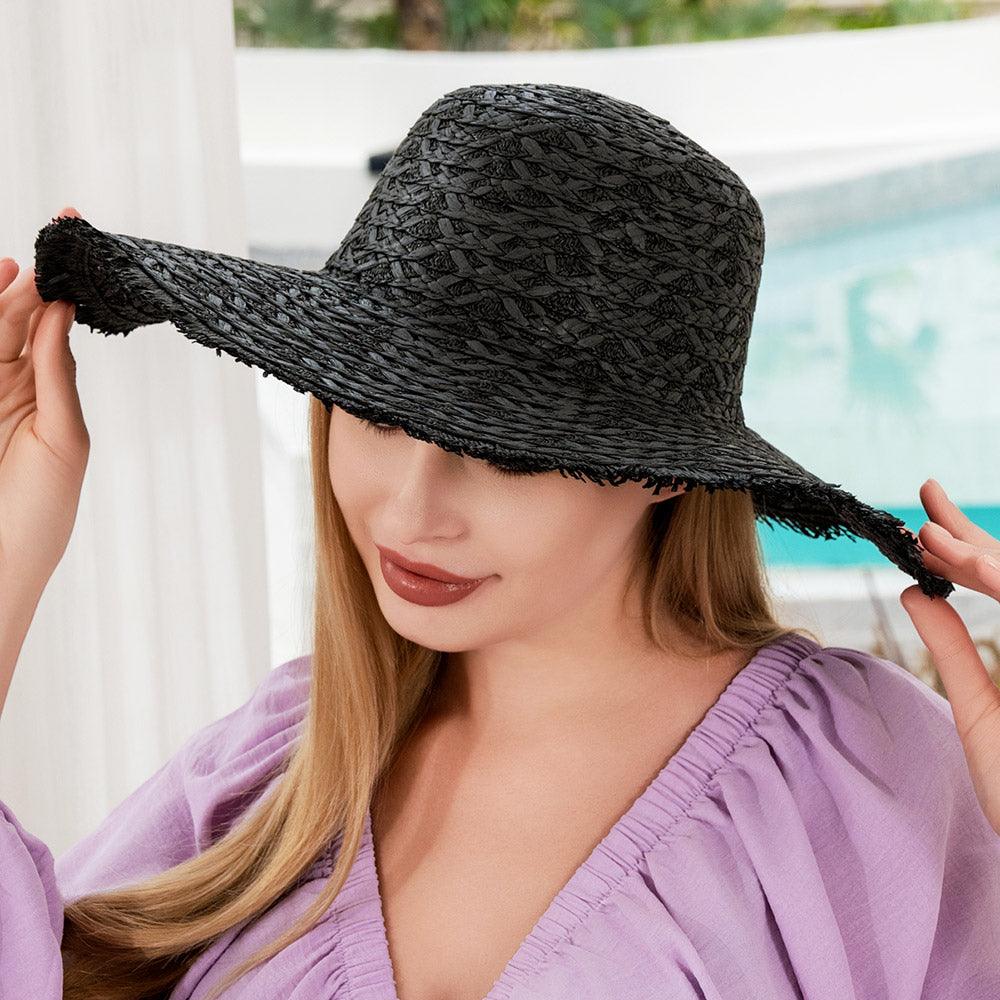 Frayed Edged Straw Sun Hat