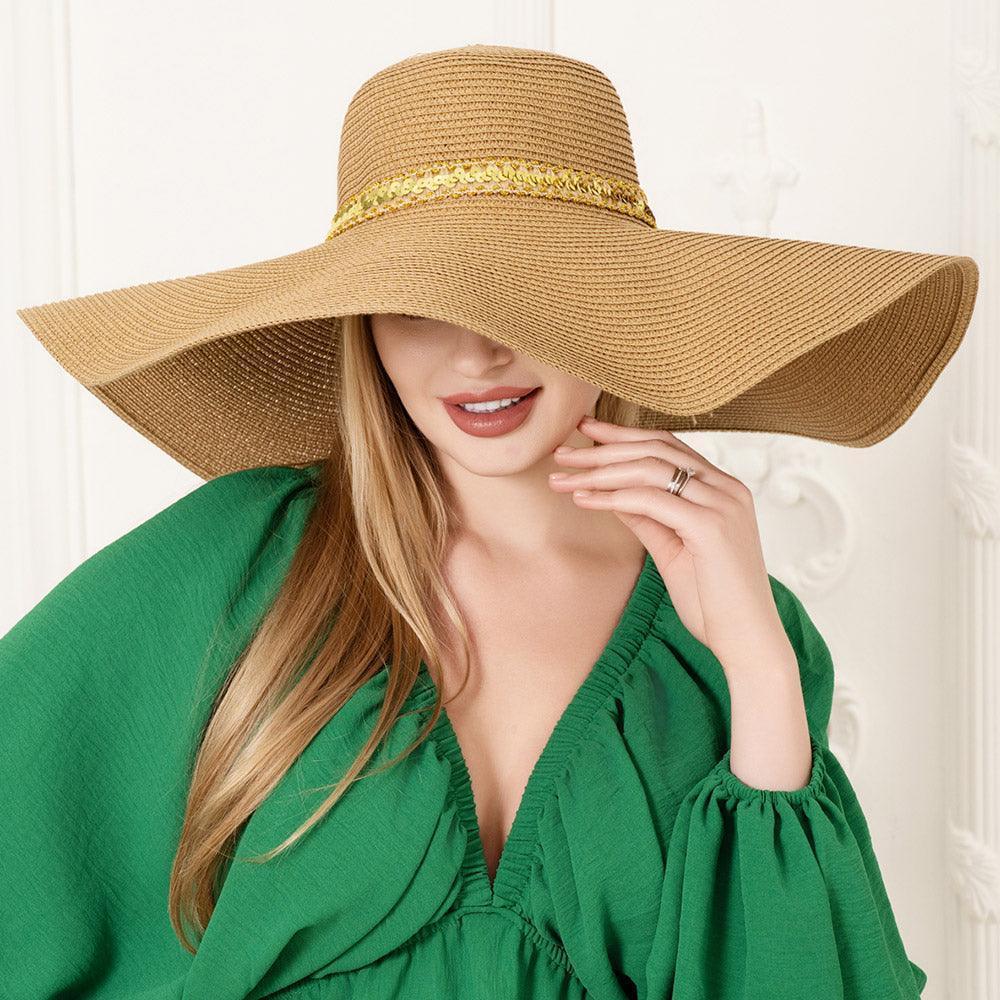 Sequin Band Pointed Straw Sun Hat - Jewelry Store by Erik Rayo