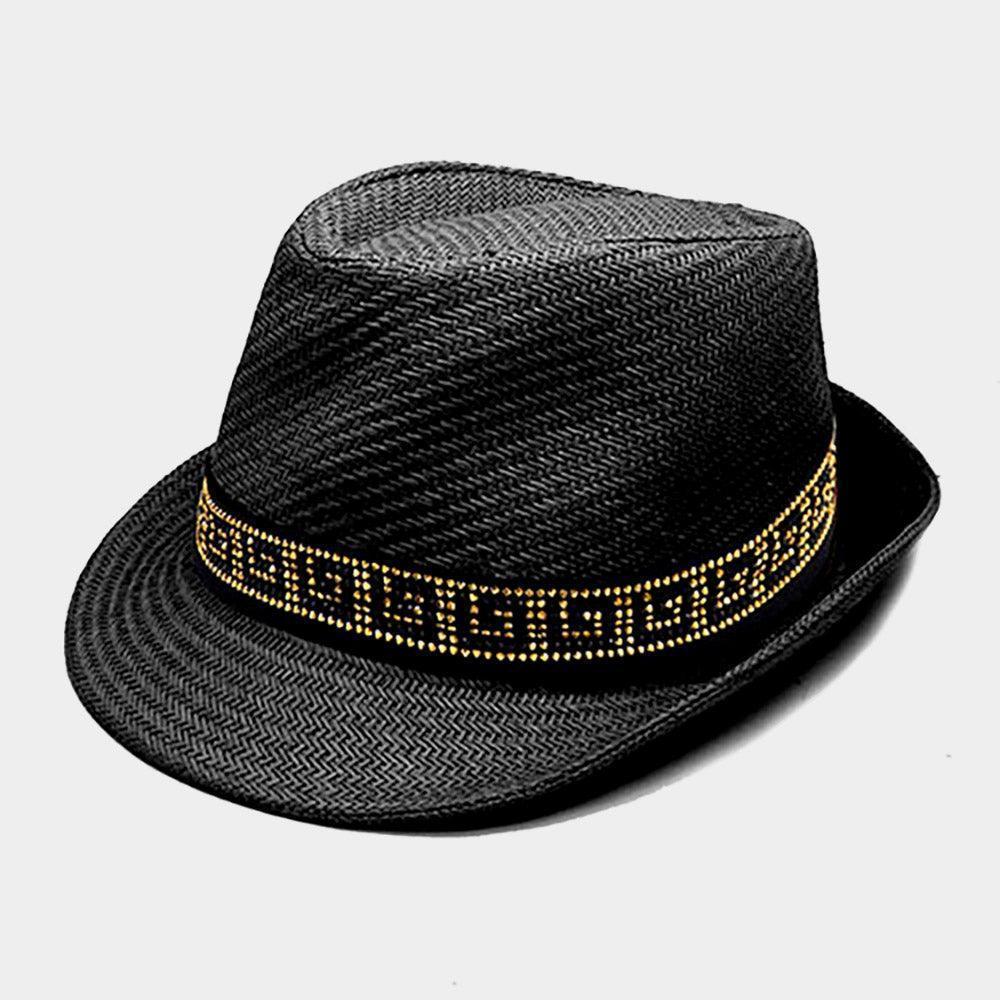 Greek Pattern Band Straw Sun Hat / Fedora - Jewelry Store by Erik Rayo