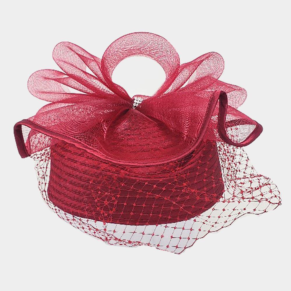 Embellished Rhinestone Mesh Bow Dressy Hat - Jewelry Store by Erik Rayo