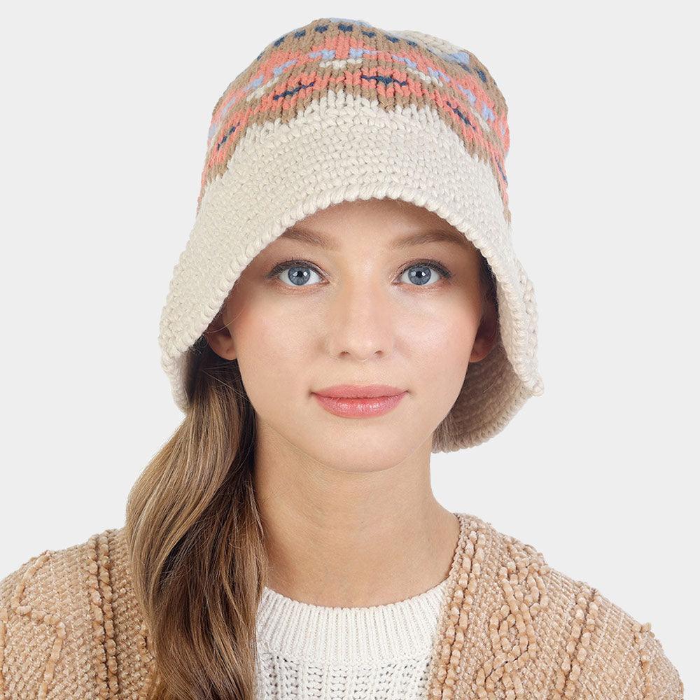 Nordic Pattern Knitted Bucket Hat - Jewelry Store by Erik Rayo