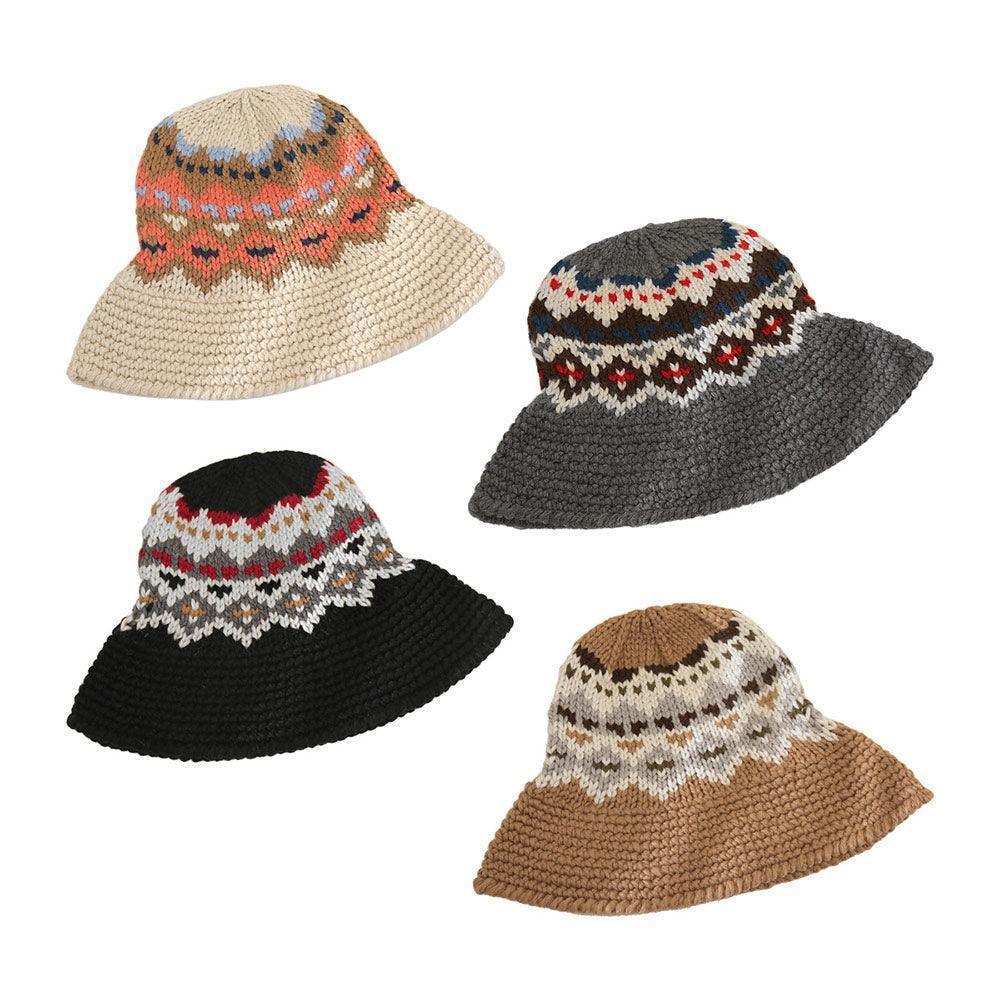 Nordic Pattern Knitted Bucket Hat - Jewelry Store by Erik Rayo