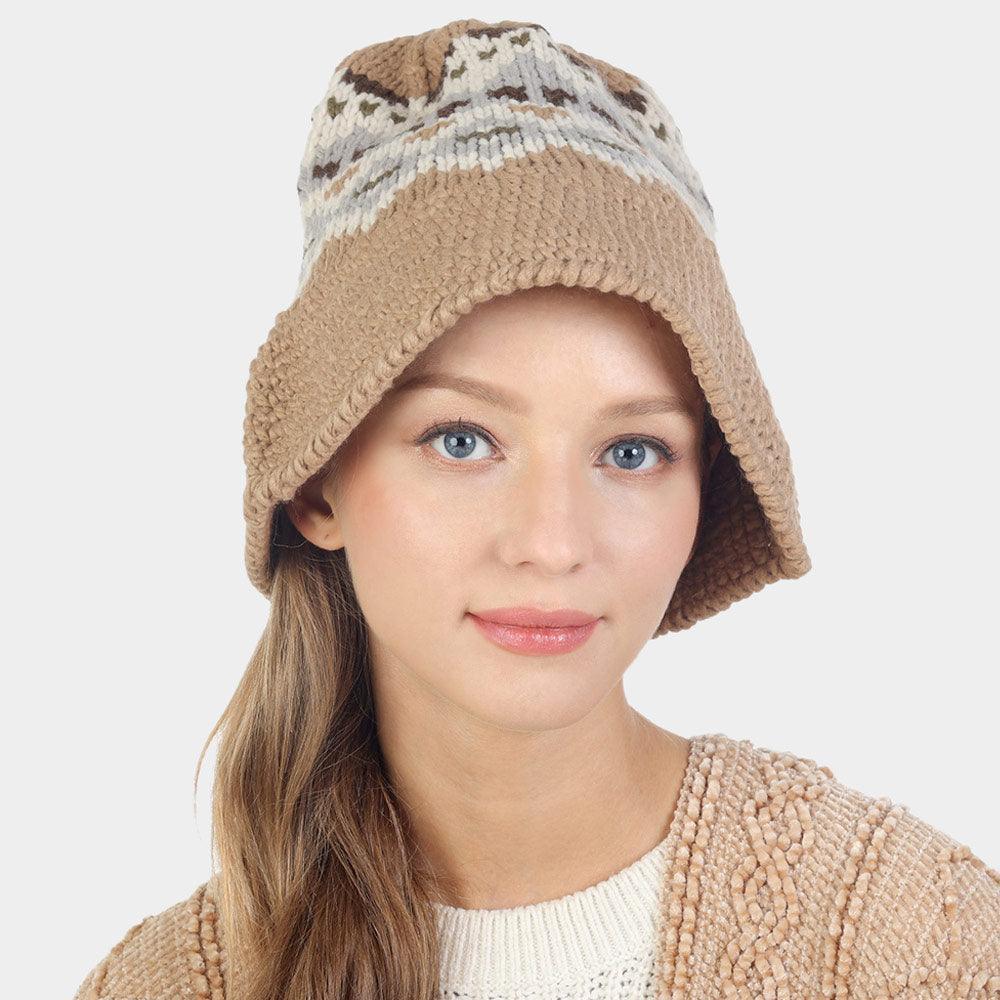 Nordic Pattern Knitted Bucket Hat - Jewelry Store by Erik Rayo