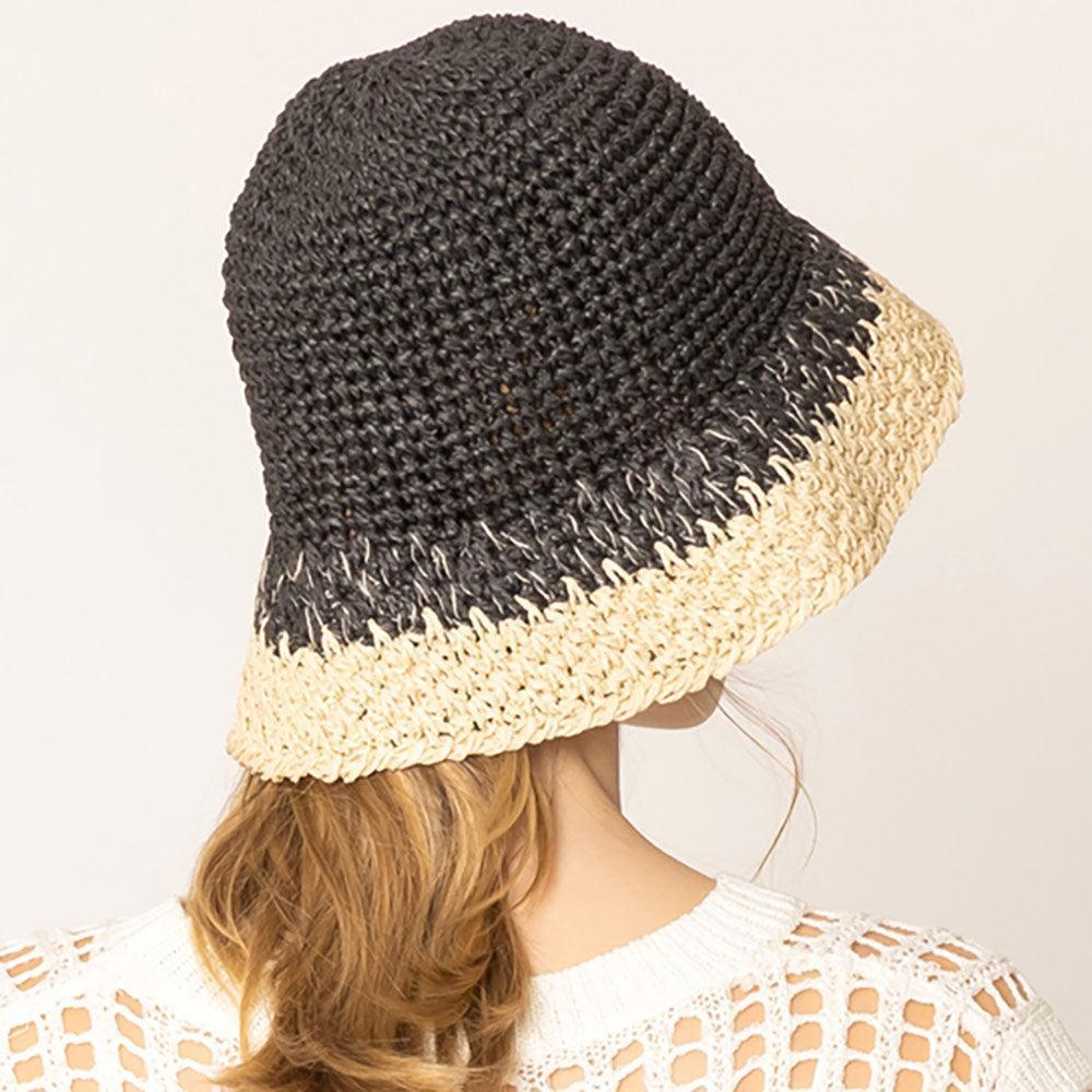 Two Tone Straw Bucket Hat - Jewelry Store by Erik Rayo
