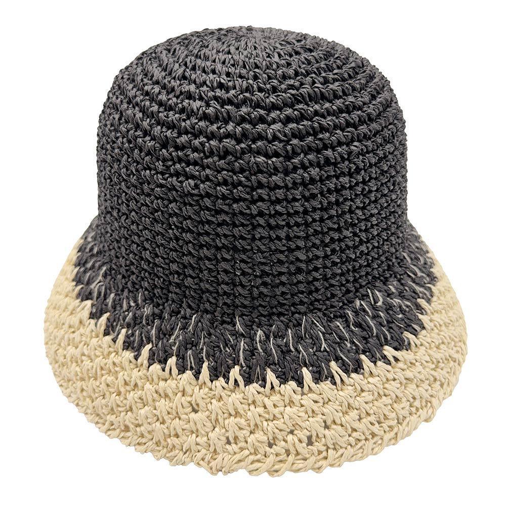 Two Tone Straw Bucket Hat - Jewelry Store by Erik Rayo