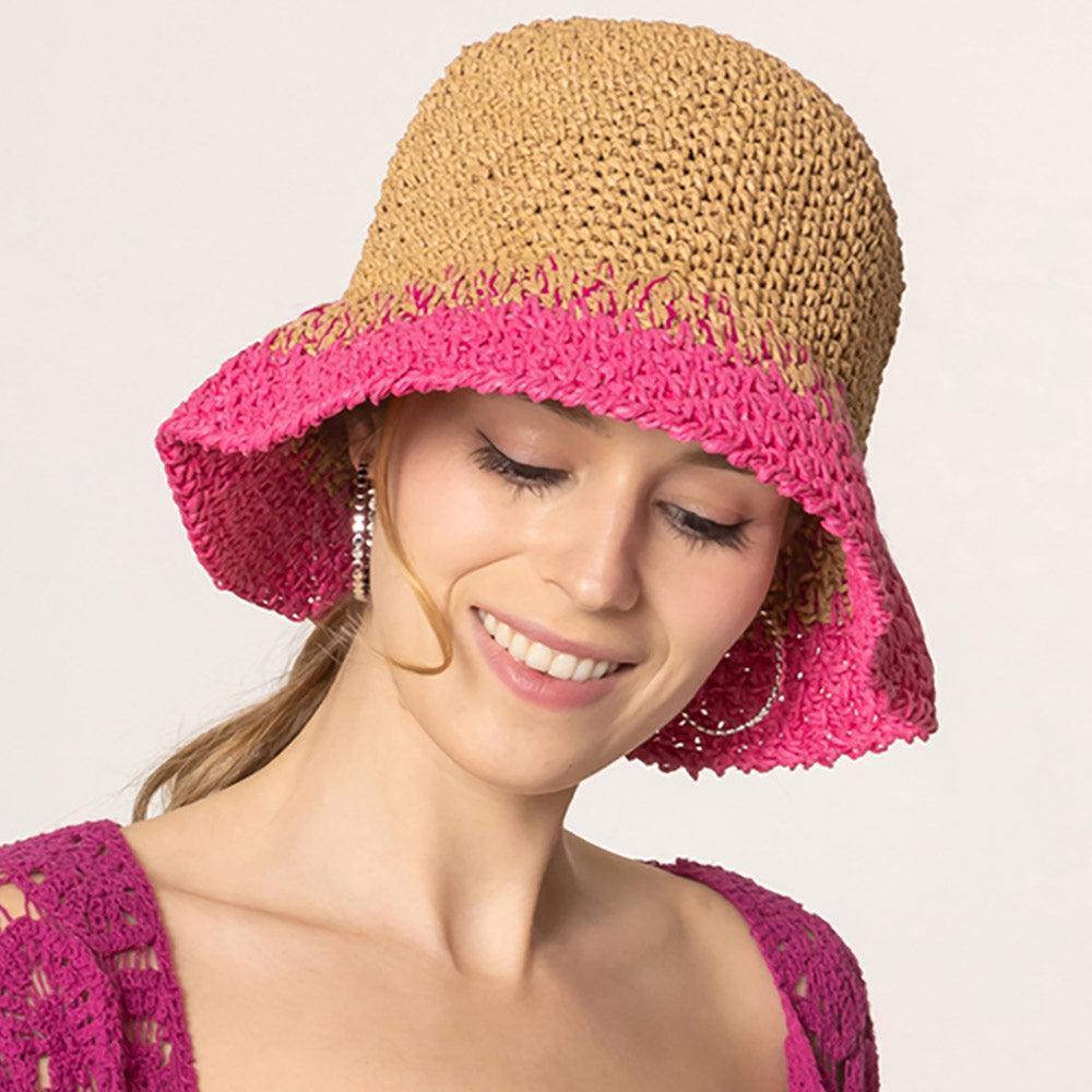 Two Tone Straw Bucket Hat - Jewelry Store by Erik Rayo