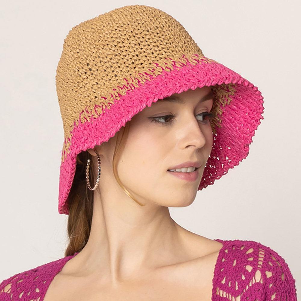 Two Tone Straw Bucket Hat - Jewelry Store by Erik Rayo