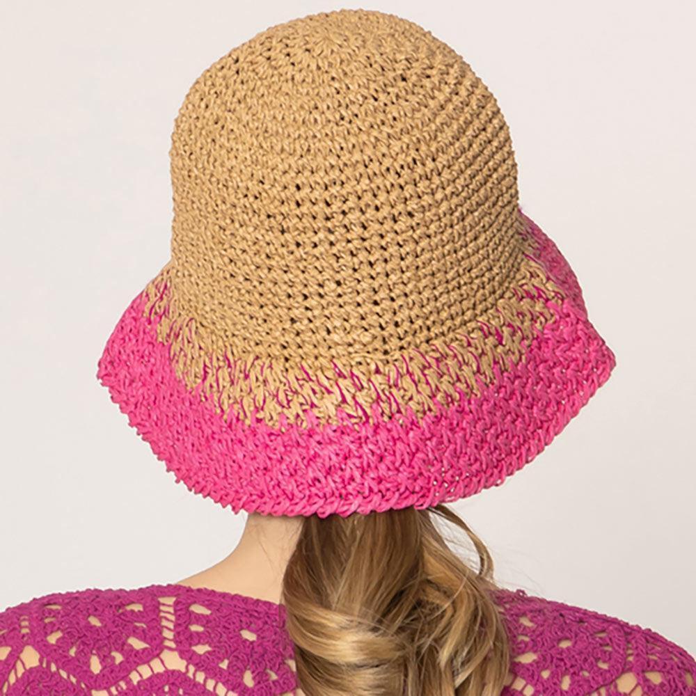 Two Tone Straw Bucket Hat - Jewelry Store by Erik Rayo