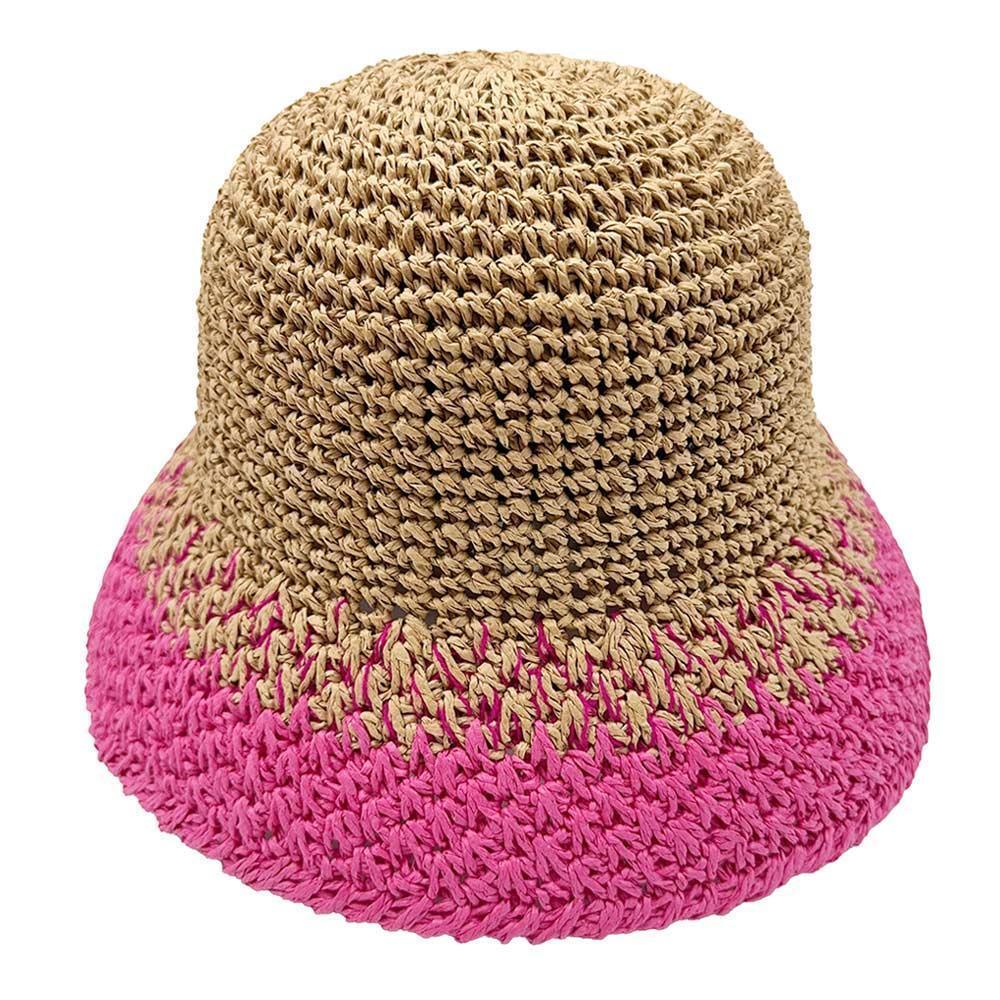Two Tone Straw Bucket Hat - Jewelry Store by Erik Rayo