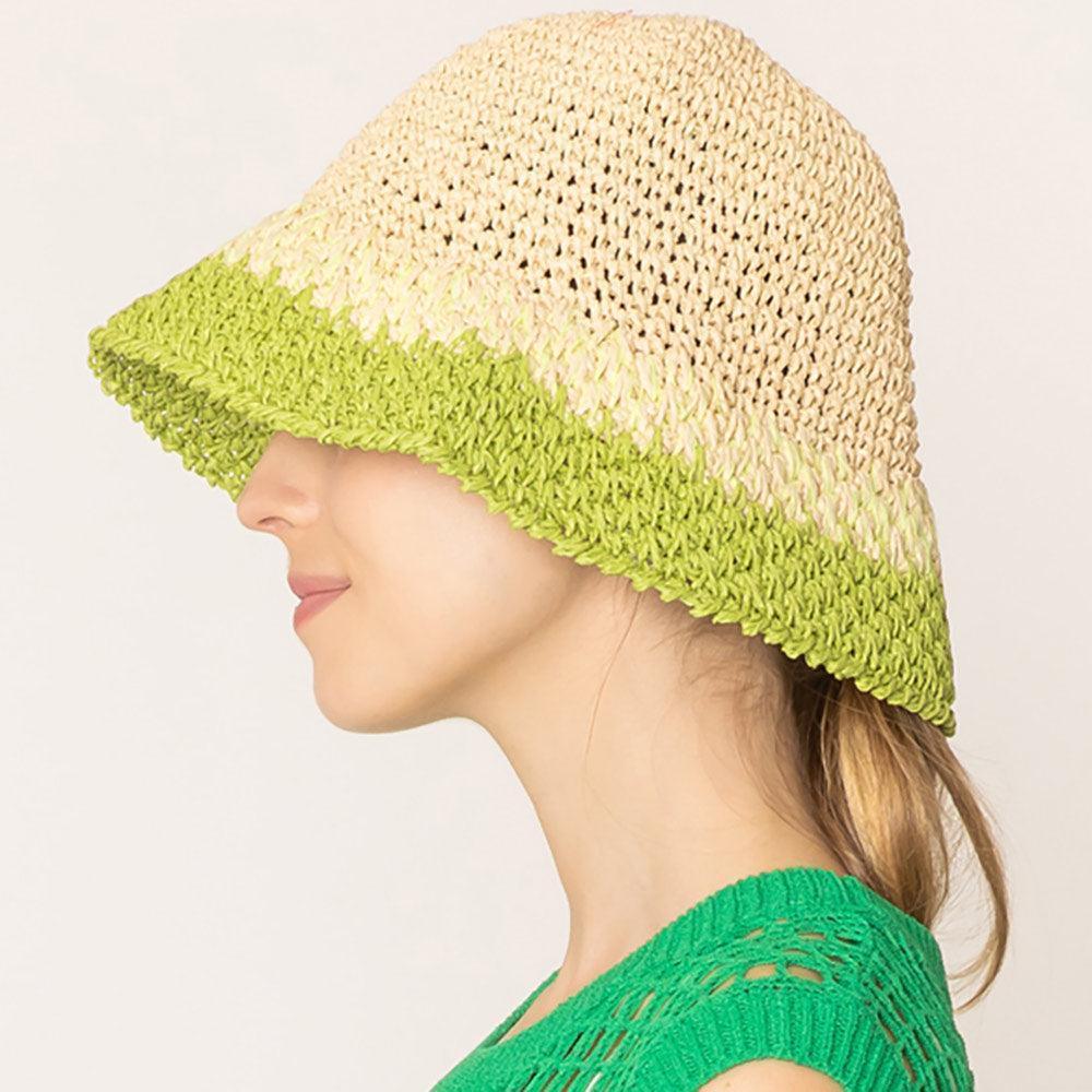 Two Tone Straw Bucket Hat - Jewelry Store by Erik Rayo