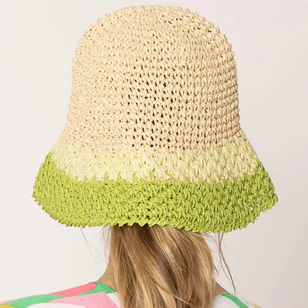 Two Tone Straw Bucket Hat - Jewelry Store by Erik Rayo