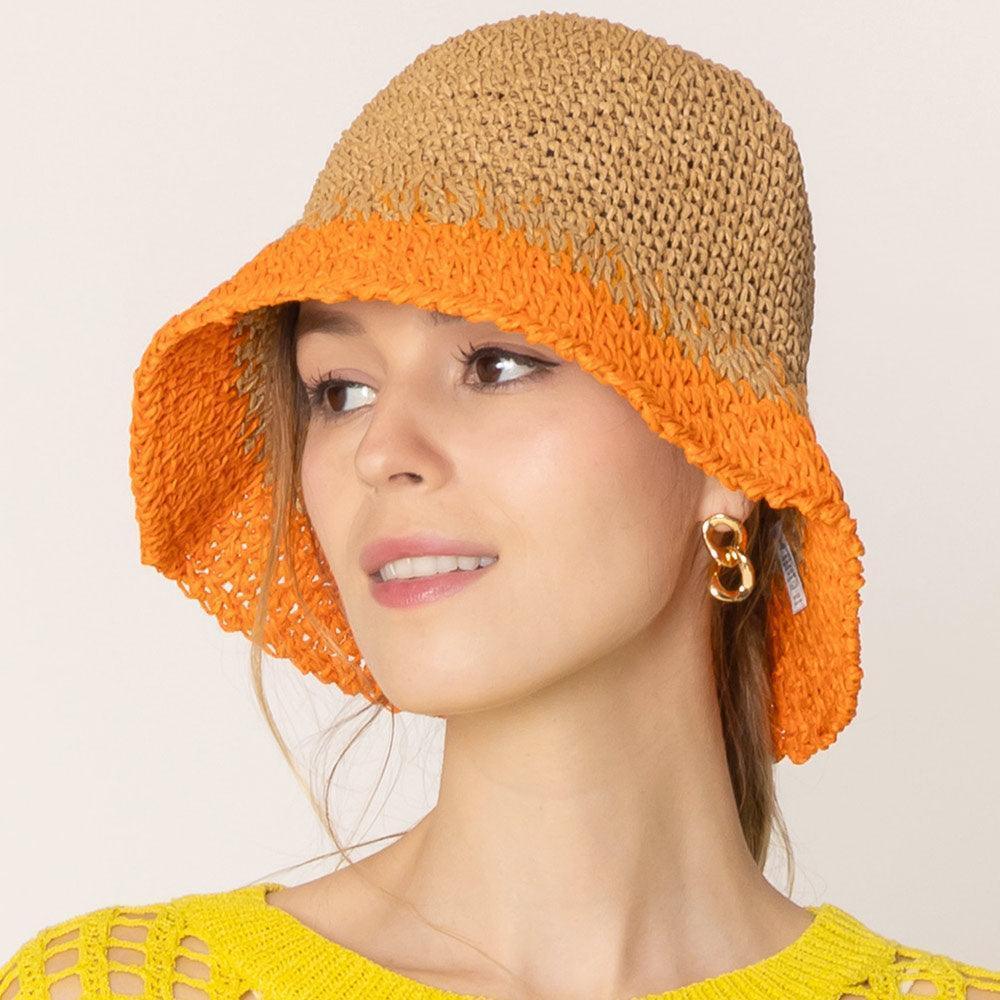Two Tone Straw Bucket Hat - Jewelry Store by Erik Rayo