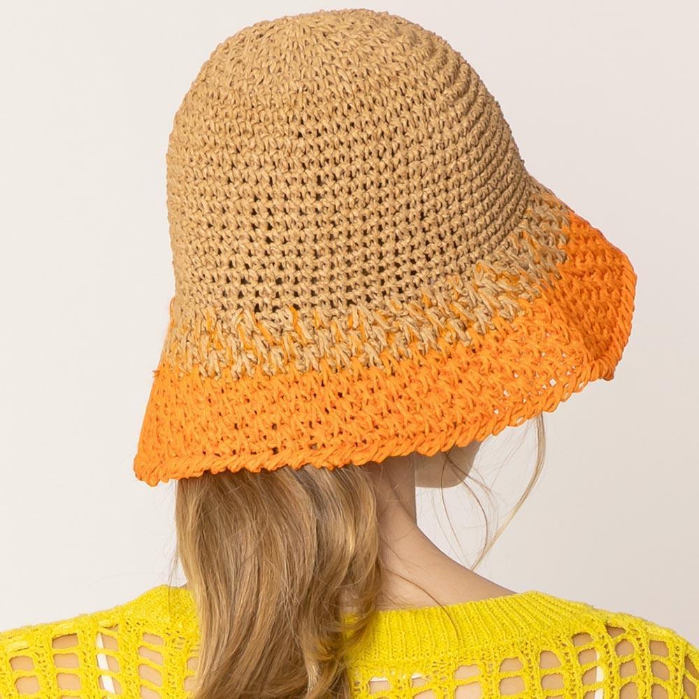 Two Tone Straw Bucket Hat - Jewelry Store by Erik Rayo