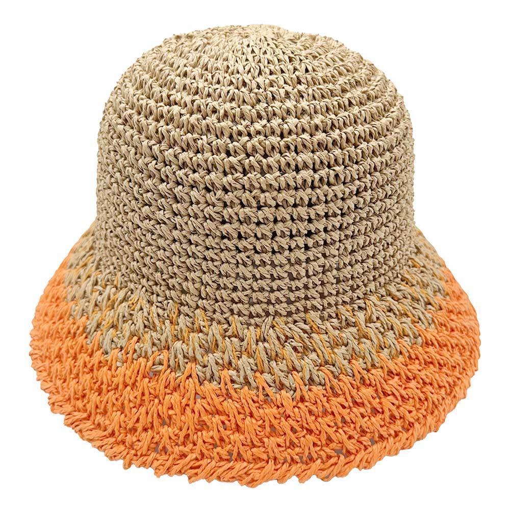 Two Tone Straw Bucket Hat - Jewelry Store by Erik Rayo