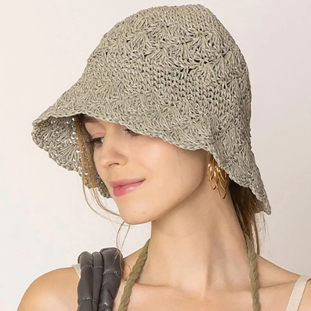Crochet Straw Bucket Hat - Jewelry Store by Erik Rayo