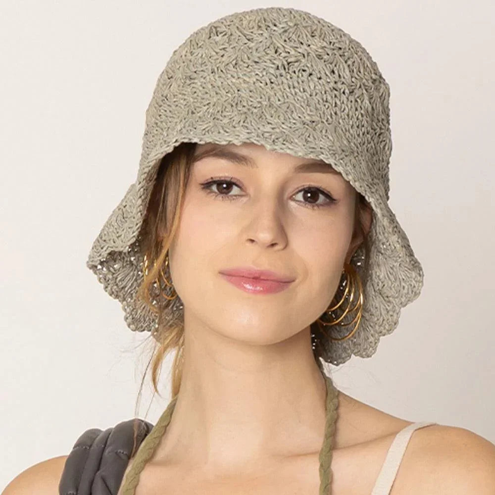 Crochet Straw Bucket Hat - Jewelry Store by Erik Rayo