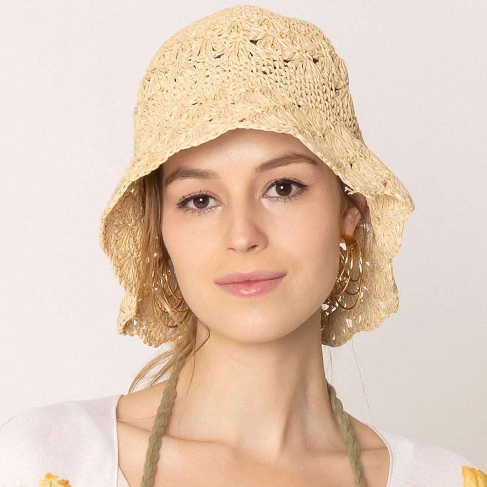 Crochet Straw Bucket Hat - Jewelry Store by Erik Rayo