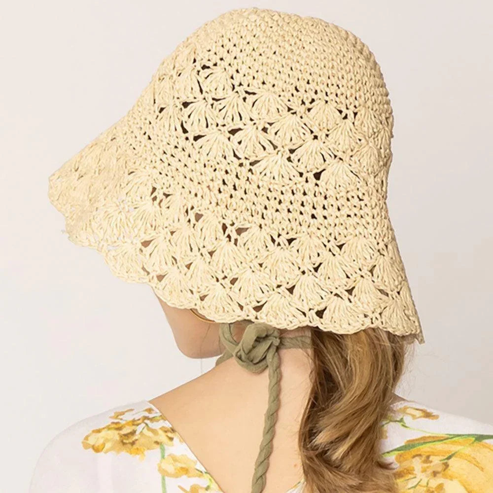 Crochet Straw Bucket Hat - Jewelry Store by Erik Rayo