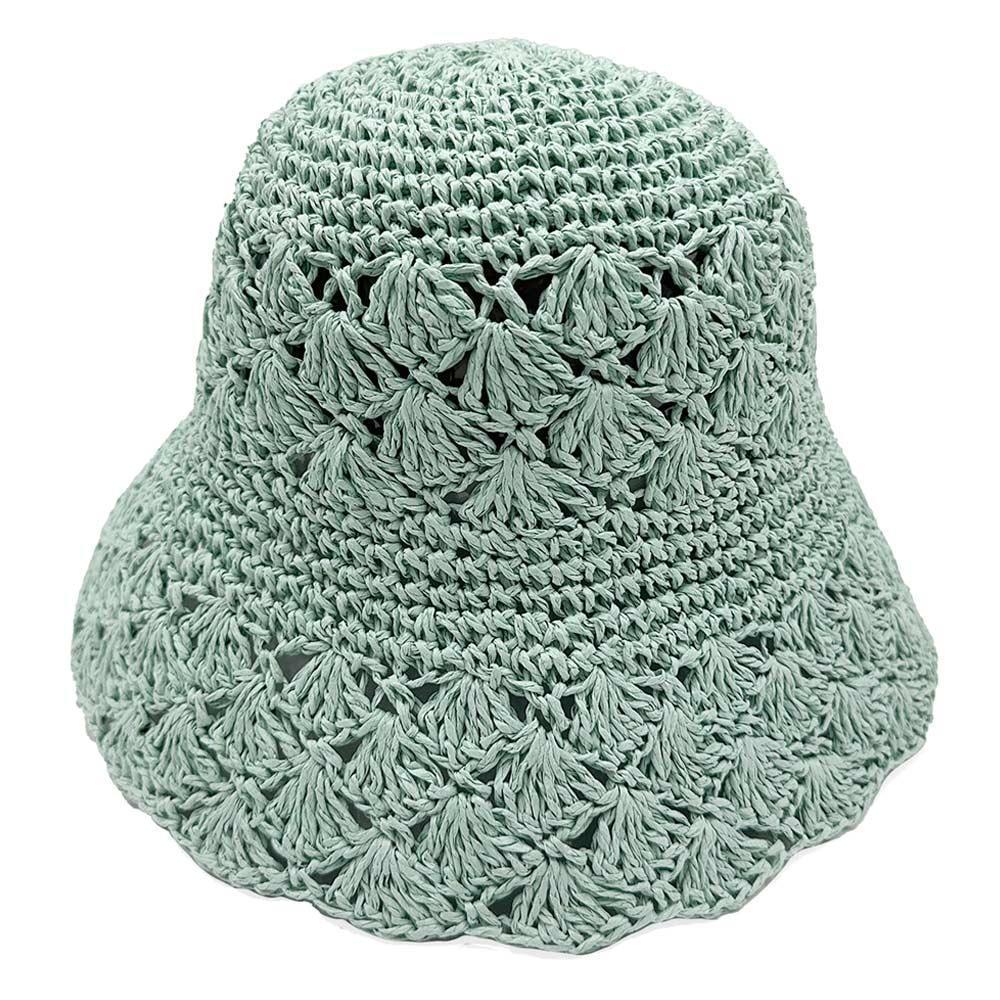 Crochet Straw Bucket Hat - Jewelry Store by Erik Rayo