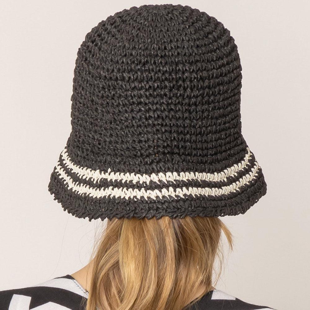 Stripe Straw Bucket Hat - Jewelry Store by Erik Rayo