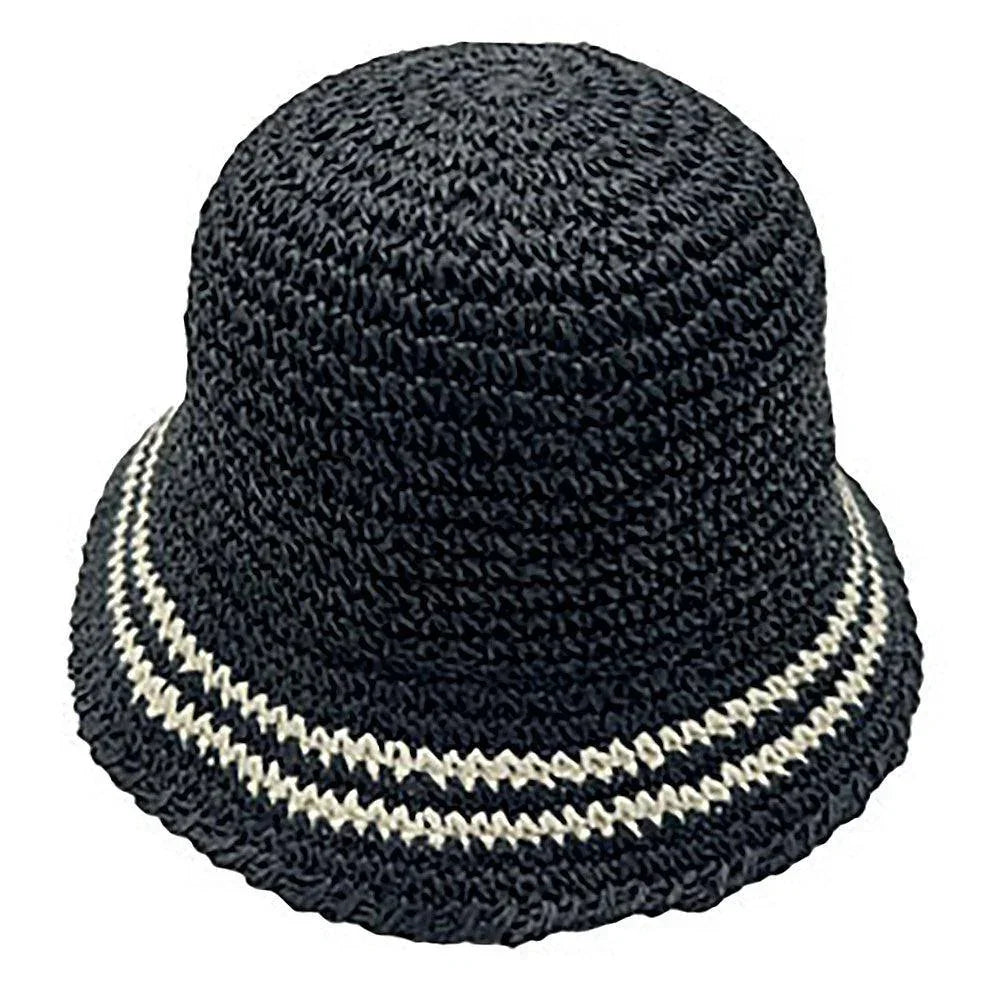 Stripe Straw Bucket Hat - Jewelry Store by Erik Rayo
