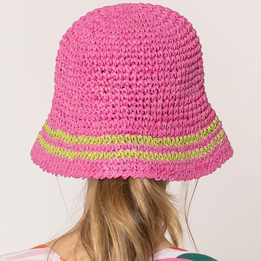 Stripe Straw Bucket Hat - Jewelry Store by Erik Rayo