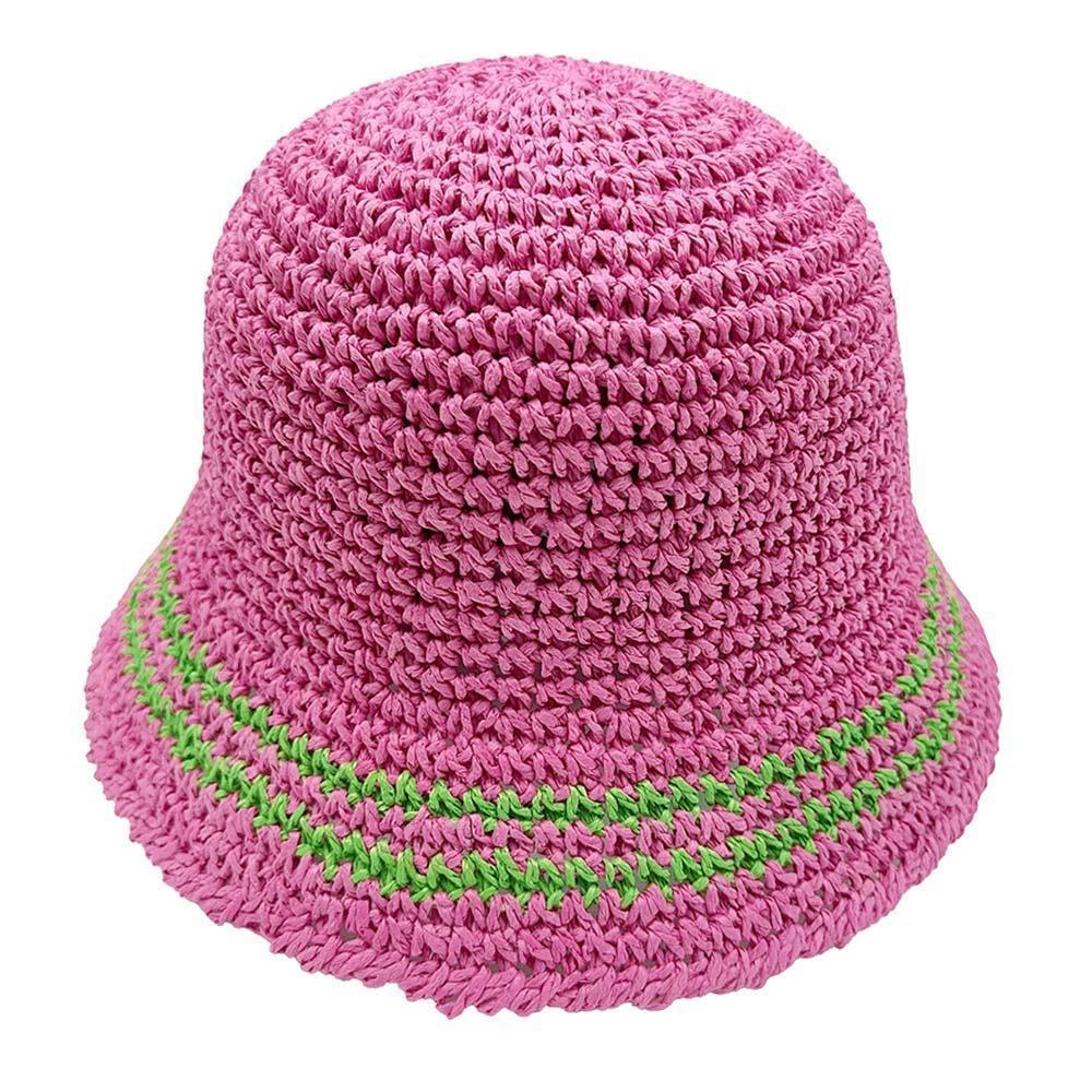 Stripe Straw Bucket Hat - Jewelry Store by Erik Rayo