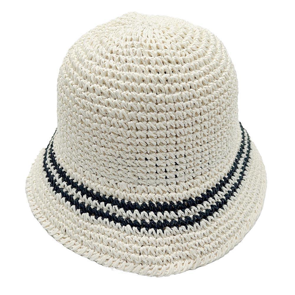 Stripe Straw Bucket Hat - Jewelry Store by Erik Rayo