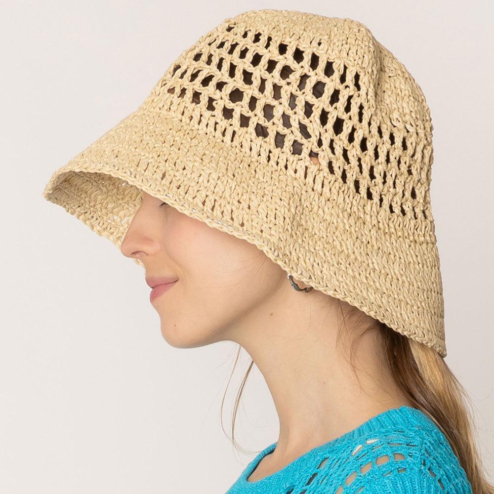 Open Weave Solid Straw Bucket Hat - Jewelry Store by Erik Rayo