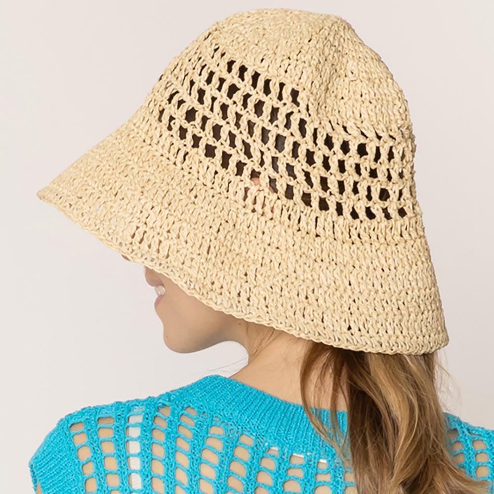 Open Weave Solid Straw Bucket Hat - Jewelry Store by Erik Rayo