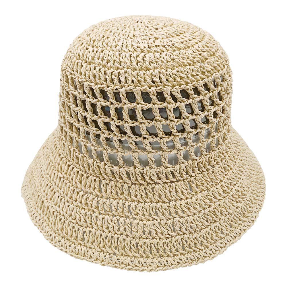 Open Weave Solid Straw Bucket Hat - Jewelry Store by Erik Rayo