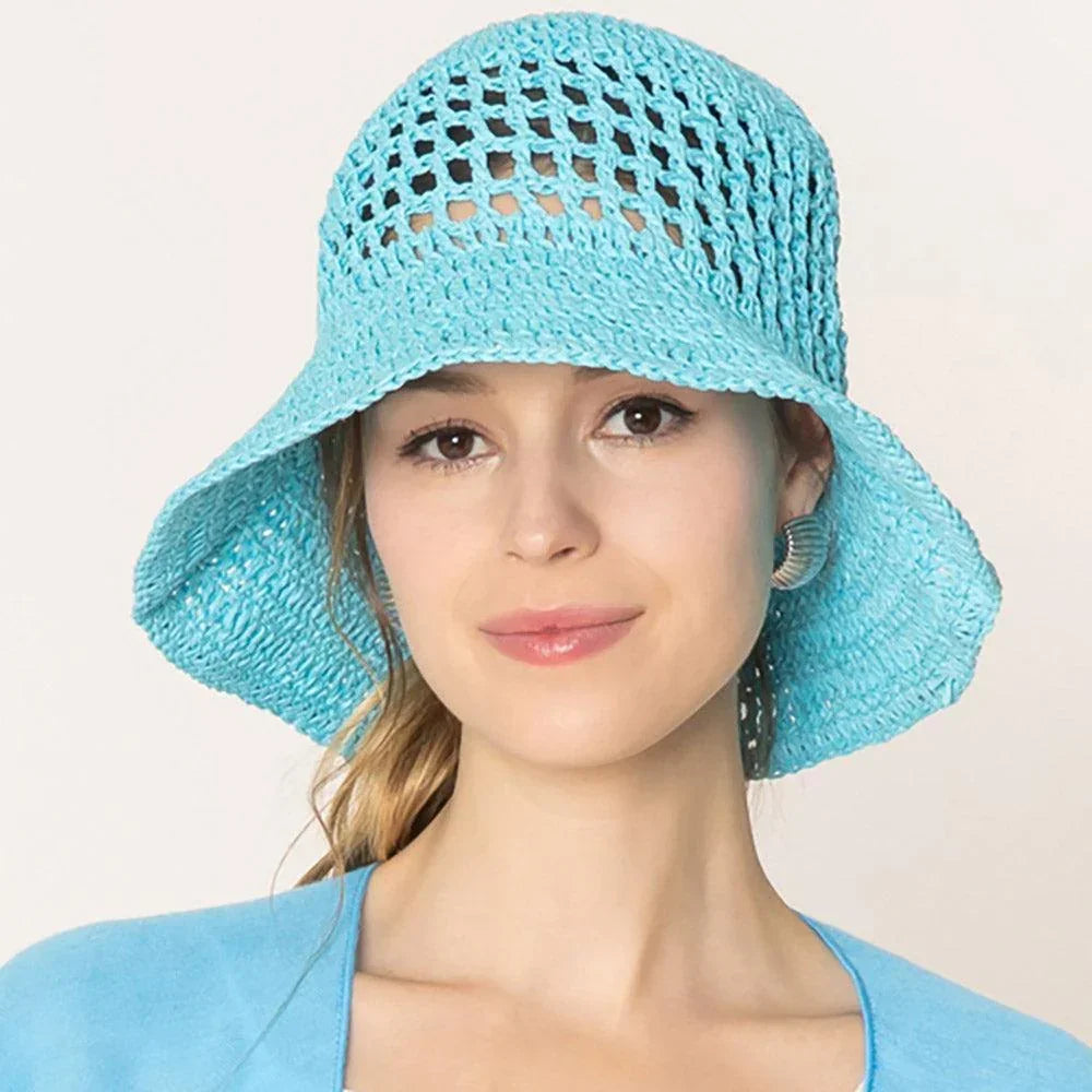 Open Weave Solid Straw Bucket Hat - Jewelry Store by Erik Rayo