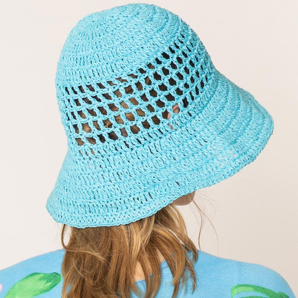 Open Weave Solid Straw Bucket Hat - Jewelry Store by Erik Rayo