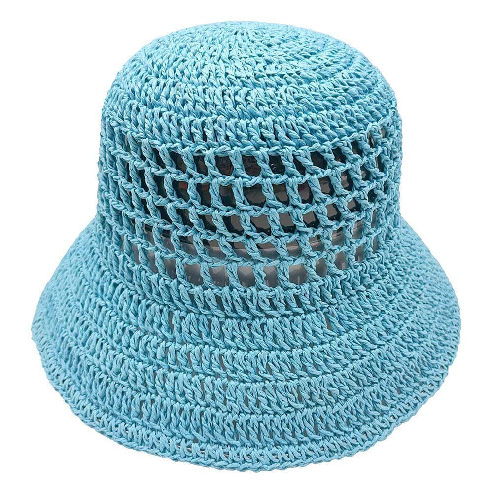 Open Weave Solid Straw Bucket Hat - Jewelry Store by Erik Rayo